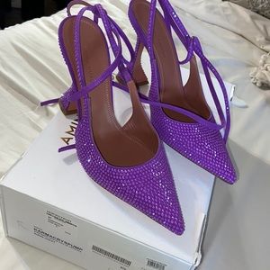 Amina Muaddi 38 karmacrys pump suede violet